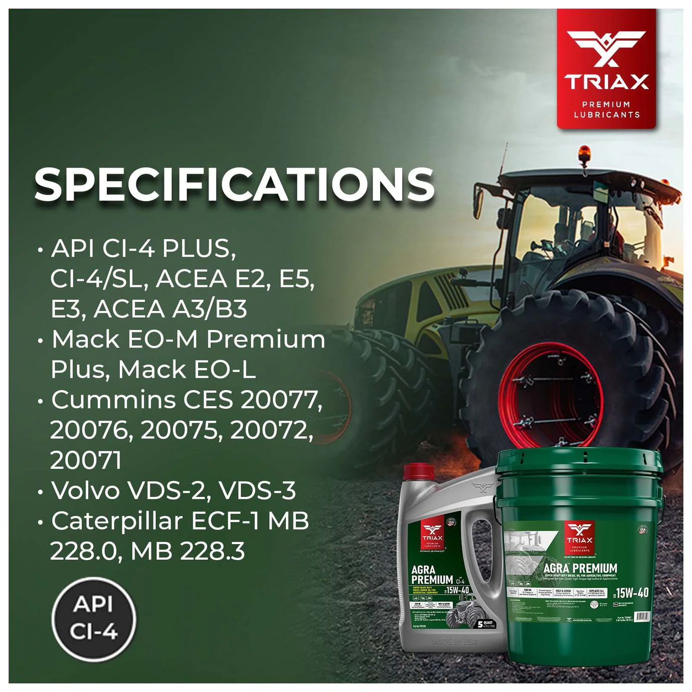 TRIAX Agra Premium 15W-40 (CI-4) - Image 13