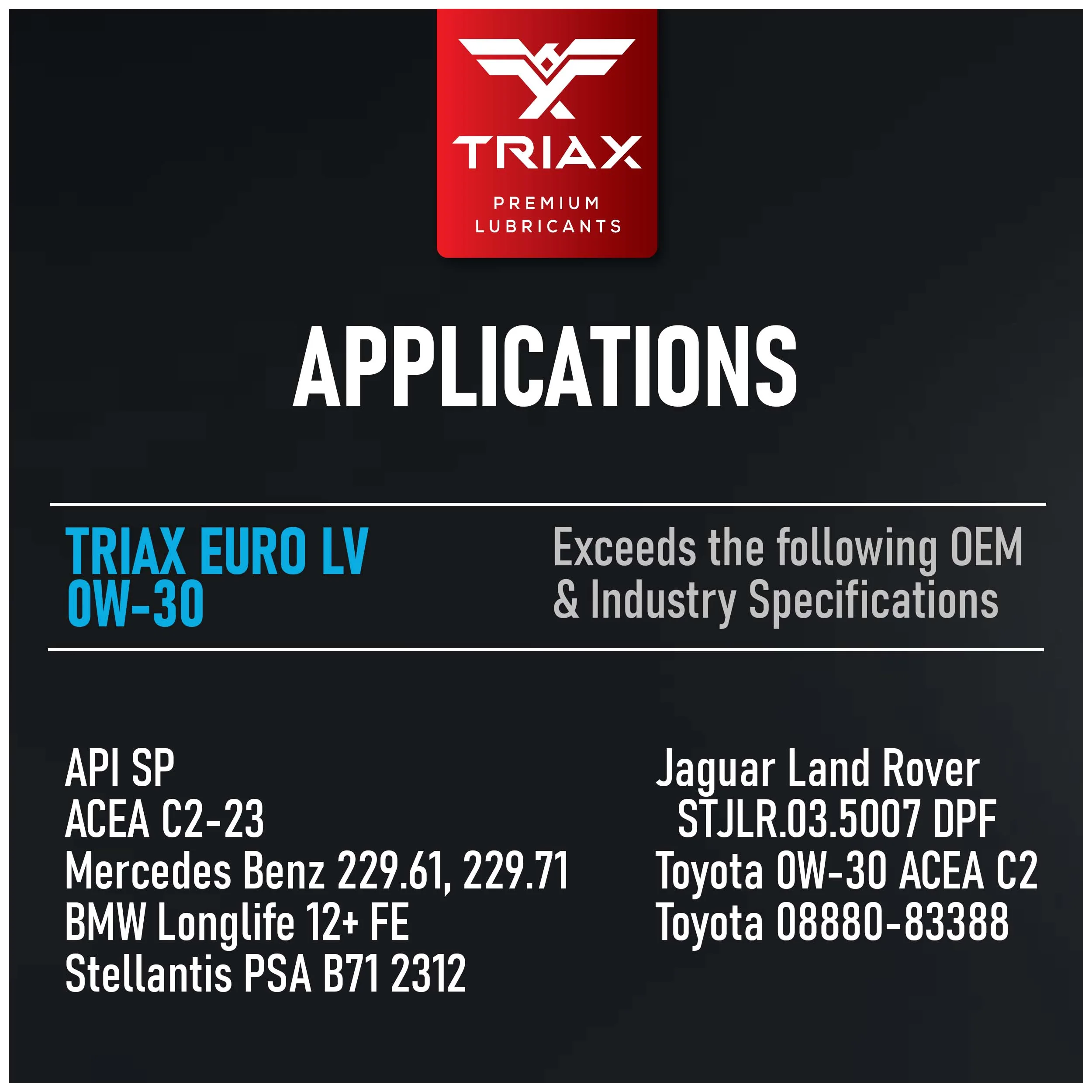 TRIAX Euro LV 0W-30 Full Synthetic - Image 26