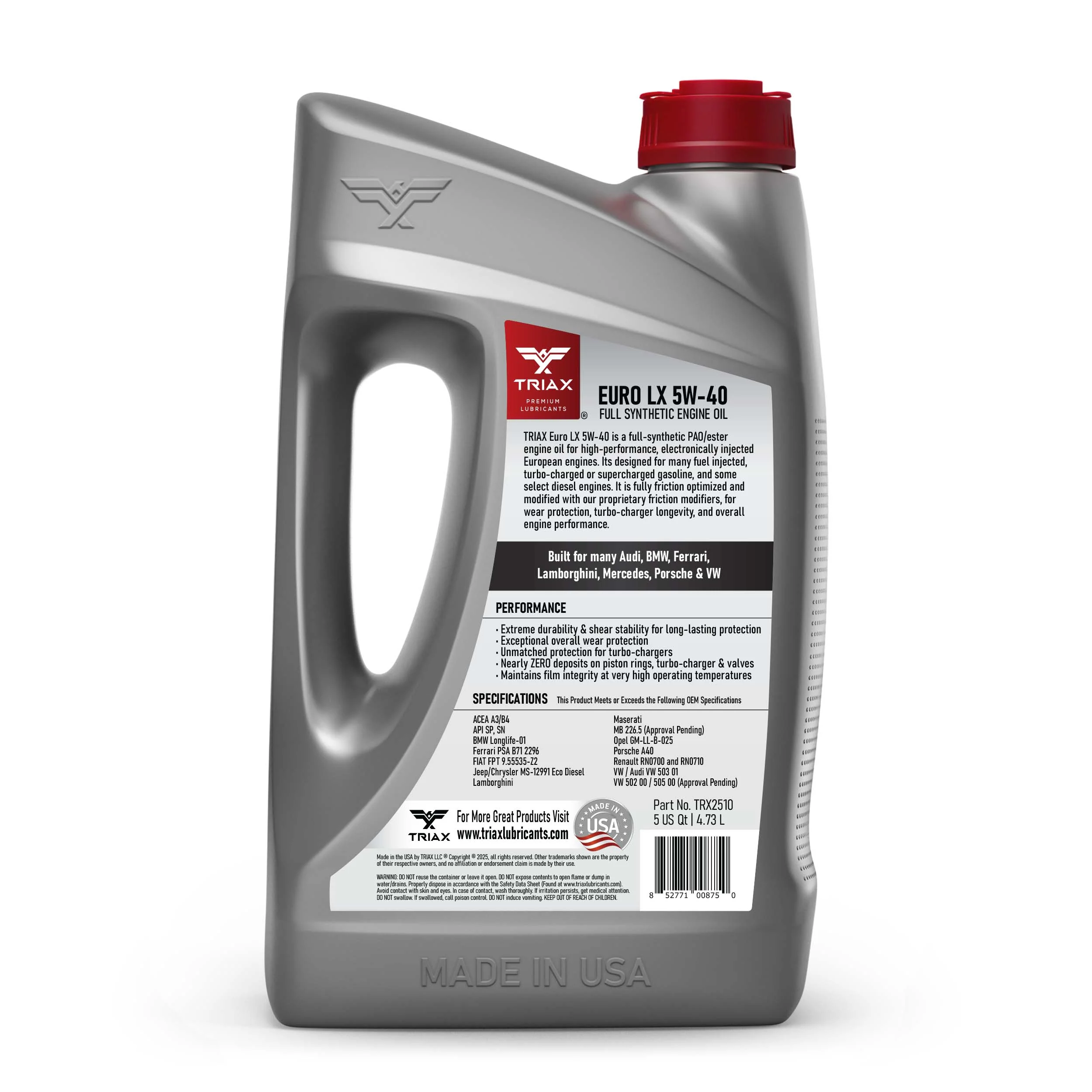TRIAX Euro LX 5W-40 Full Synthetic - Image 19